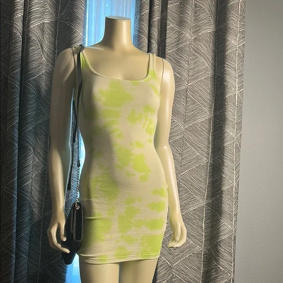 Abound Lime Tie-Dye Dress - Picture 1 of 9